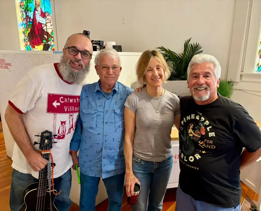 Four players standing together after the last song